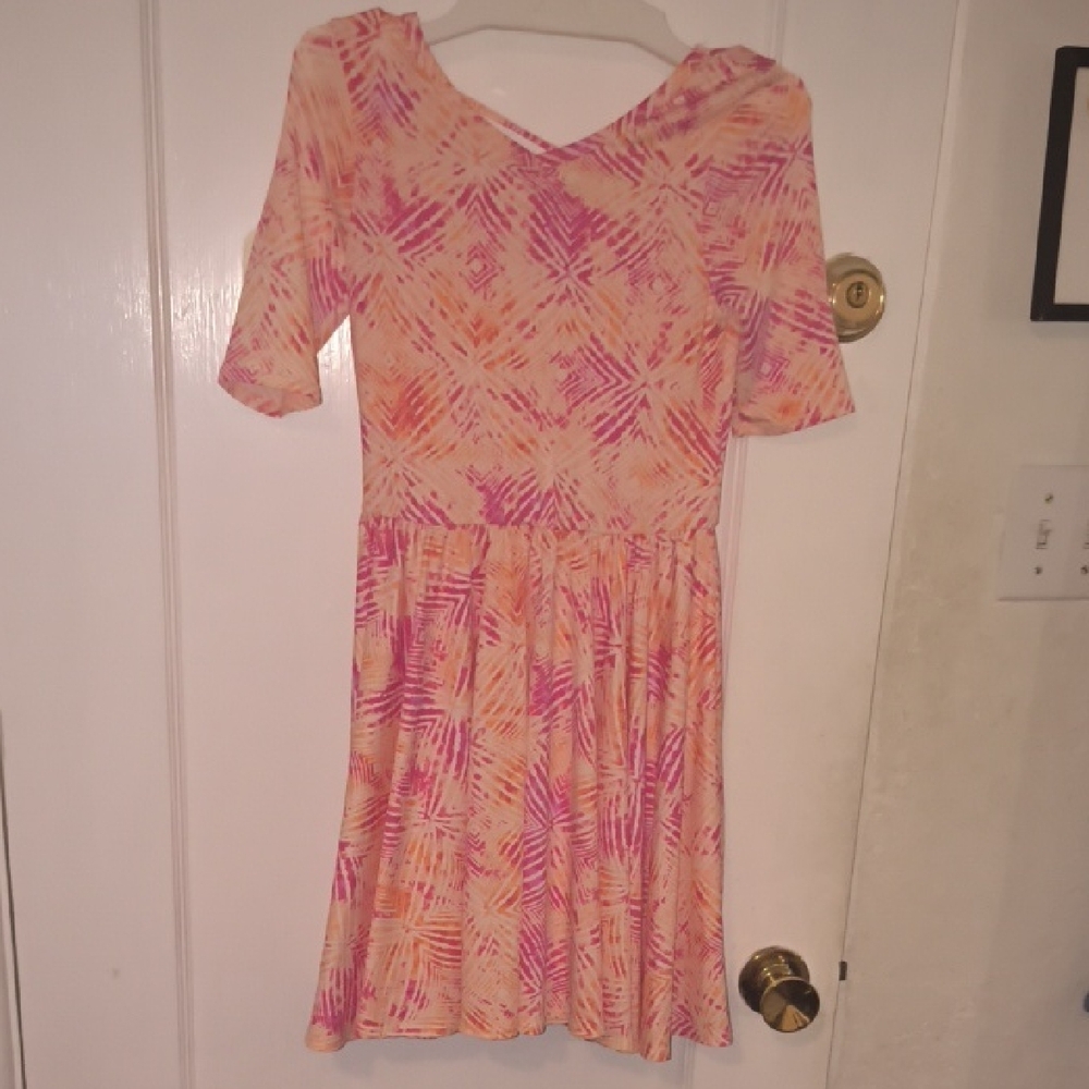Dot Dot Smile | Pink and Orange Kids Casual Dress